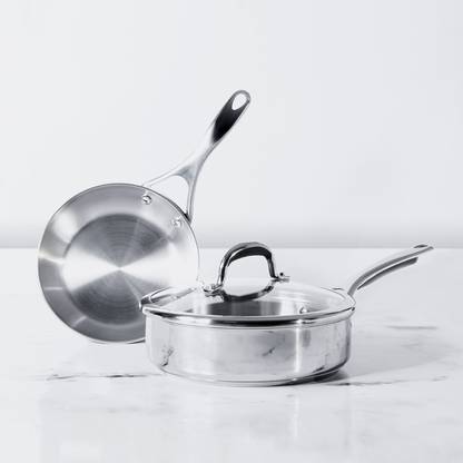 Meyer Select Stainless Steel 3 Piece Cookware Set 24cm Sautepan , 20cm Frypan Induction Bottom Cookware Set