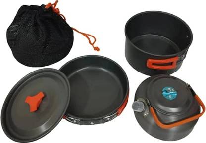 CAMPSOR Camping Cookware Set For Travel & Outdoor Use TK-4862 Induction Bottom Non-Stick Coated Cookware Set