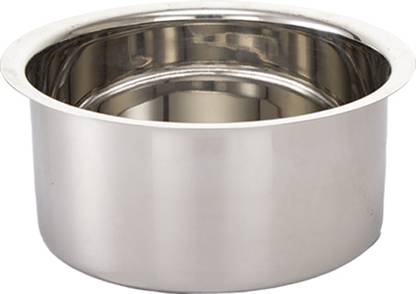 FUtensils Steel Tope, Single Piece Plain Model, Size - 15, Cap-3400 ML ,W-0.652 Kg. 3.4 L capacity 24 cm diameter