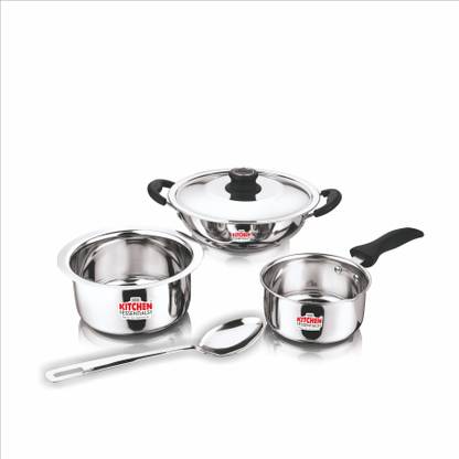 Kitchen Essentials 5pcs Kitchen Delight set (Kadhai, Tope & Sauce Pan) Cookware Set