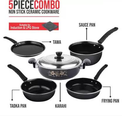 TOLXI Diamond Induction Bottom Non-Stick Coated Cookware Set