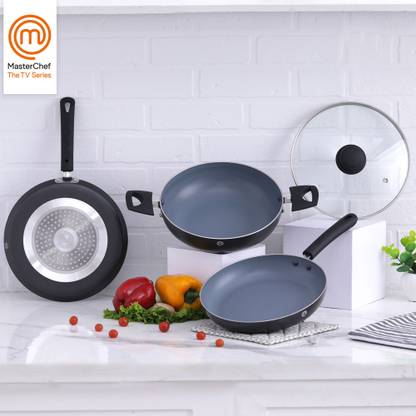 MasterChef Signature Grey & Black Induction Bottom Non-Stick Coated Cookware Set