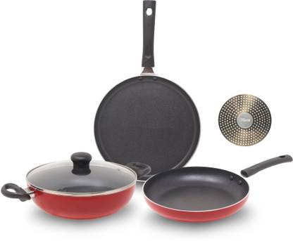 Kreme Basics 3pcs Induction Bottom Set Induction Bottom Non-Stick Coated Cookware Set