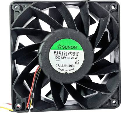 Electronic Spices SUNON PSD1212PMB1 21Watts DC12V SUNON Square Cooling Fan-3 Wires 120*120*38MM Fan with Heat Sinks All in one Cooler