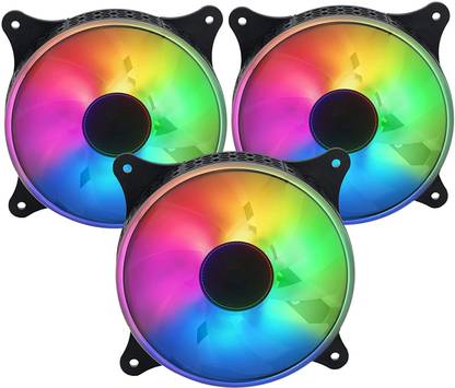 STORITE 3 Pack RGB LED Series 120mm Case Fan for Computer Case - 4Pin Molex connector Cooler