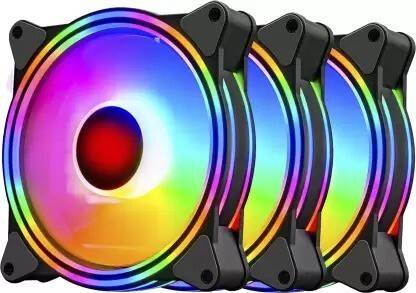 US1984 RGB Gaming Fans, Dual Light Loop RGB LED Fans, Quite Cooling Computer Fans Coler Cooler