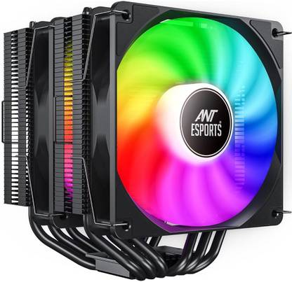 Ant Esports ICE C621 CPU Fan with ARGB LED PWM Dual Fan CPU Cooling Fan Cabinet Cooler