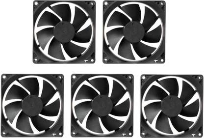 TechSupreme PACK OF 5 DC 12V Cooling Fan for PC Case 3.5 INCHES Cooling Fan for PC Case CPU Cooler