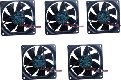 justfly D80SH DC12V 0.18A 80X80X25MM GP, Cooling Fan (Pack Of 5) Cooling Fan All in one Cooler