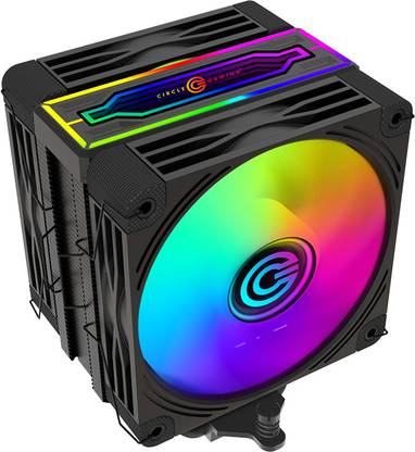 CIRCLE GAMING CG 4P Duo ARGB CPU Air Cooler Mirror Close-Loop Dual 120mm PWM Fans 4 Heat Pipes Fan with Heat Sinks & Pipes Processor Cooler