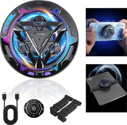 ZITRONIX Mobile Phone Cooler RGB Gaming Fan with 3 Level Modes Clips Ergonomic Cooling Pad