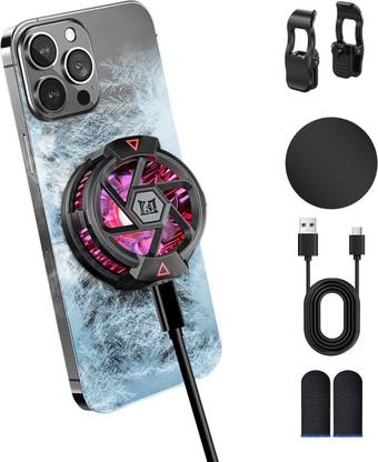 Verilux Gaming Phone Cooler with Clips RGB Cooling Fan for Mobile Use Ergonomic Cooling Pad
