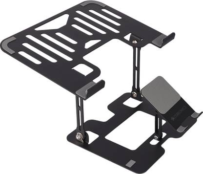 ZEBRONICS NS3500, Foldable, with Mobile Stand, upto 17 inch Laptop Ergonomic Cooling Pad with Adjustable Height