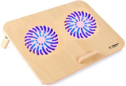 Flipkart SmartBuy Wooden Laptop Cooler FKSBCPW17 Ergonomic, Adjustable Height, 2 USB Ports and 2 Fan Cooling Pad  (Brown) at Rs. 487
