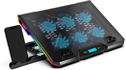 SpinBot AirFlow X20 |6 Fans|RGB Lights|6 Speed Level|Metal Body| 6 Fan Ergonomic Cooling Pad with Adjustable Height