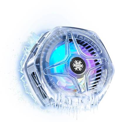 Eci Phone Cooler for Gaming Streaming Radiator Cooling Fan with LED Display 1 Fan Ergonomic Cooling Pad with Adjustable Height