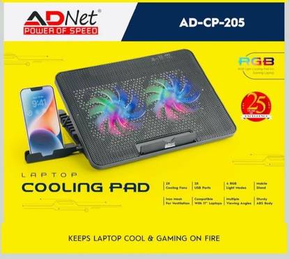 ADNet AD-CP-205 2 Fan Ergonomic Cooling Pad with Adjustable Height