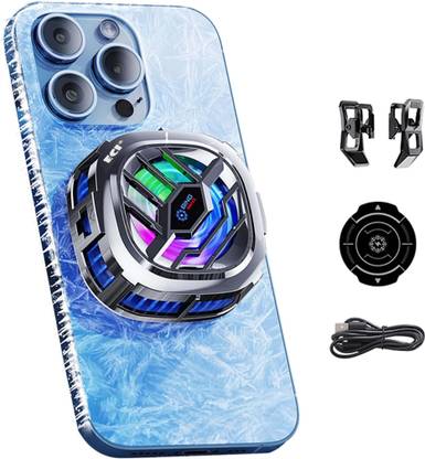 Eci Phone Cooler for Gaming, Led Gaming Mobile Cooler Fan with Digital Display Cooling Pad with Adjustable Height