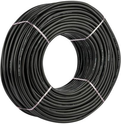 SUPER GEC Multi Round Core 100% Copper Wires 4 MM x 4 Core with Length (20 meter/66 Feet) 4 sq/mm Black 20 m Wire