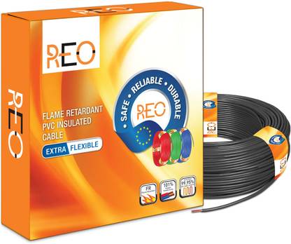 REO PVC With FR Property 0.75 mm Black 90 m Wire  (Black)