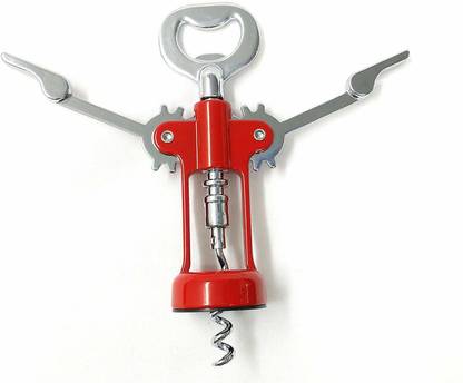 FRKB Red Wine Opener , Corkscrew Wine Cork Puller Red Plastic Twisting Pull Corkscrew