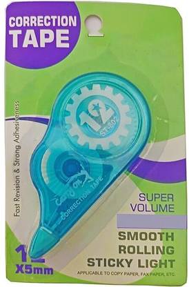 Eclet Correction Tape - Pack of 2 Pcs Correction Tape 12 Meter X 5 MM, for Journal 1 ml 5 mm Correction Pen, Whitener for Correction, Stationary Items, Correction Pen Tape