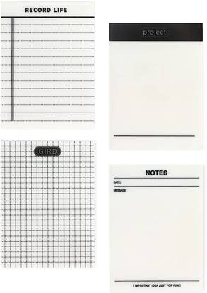 mil9us Transparent Lined & Grid Sticky Notes,Translucent Sheets for Study,Home & Office 200 Sheets (Waterproof & Durable), 1 Colors