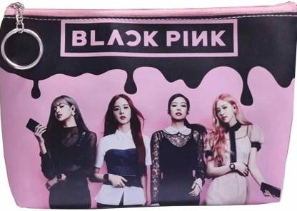 Kalot Collections Black Pink Pouch Black Pink Pouch Four Printed girls team Art Polyester Pencil Box