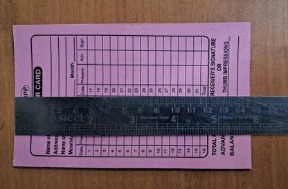 Jmpp Attendence /wages payroll pocket card 0 ml 0 mm Attendence / wages payroll card satinaory