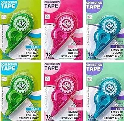 Aabhir Traders Stationery CorrectionTape for Journal Whitener Items, Pen Eraser Gift 12 mm Correction Tape