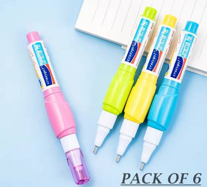 CRAZYGOL Whitener Fast Drying Multi Purpose Quick Dry Pen Tape White Correction Pen 6 ml 6 mm Correction Pen