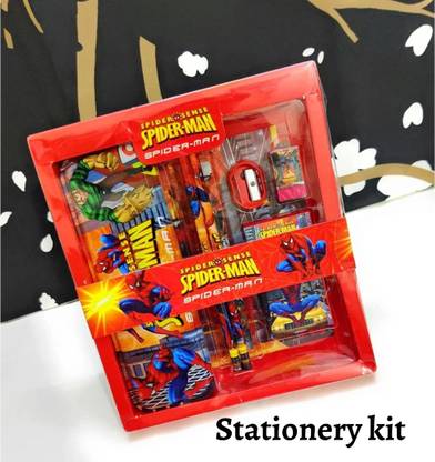 Extraposh Spiderman Stationery Kit Set for Boys, Stationery for School 6 mm stationery