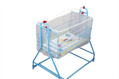 kidinix Dhanush Foldable Baby Cradle with Bearings Cot