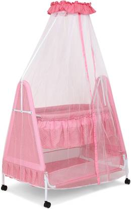 KIDDERY Polkamania with Mosquito Net Bassinet