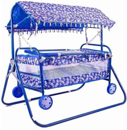CHUNKY'S Baby Cradle with Canopy & Wheels – Foldable, Comfortable & Safe Bassinet