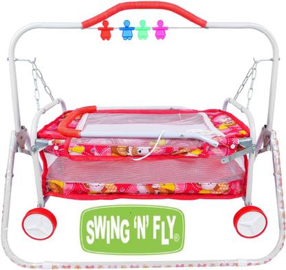 SWING N FLY Baby Cradle Mosquito Net Jhula Palna Stroller Infant & Toddler Beds Born Bassinet