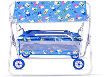 Rudra creations Foldable Baby Cradle with Swing, Jhula Palna for New Born Babies , Multi-Use Stroller
