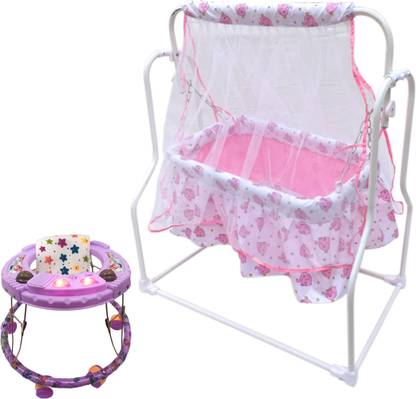 Mofaro PINK LUXURY MOBILE SWING WITH WALKER COMBO Bassinet
