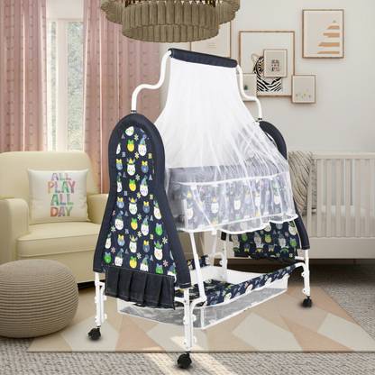 CREW4 Cradle for kids cradle for baby boy and girl Cradle With Swing & Mosquito Net