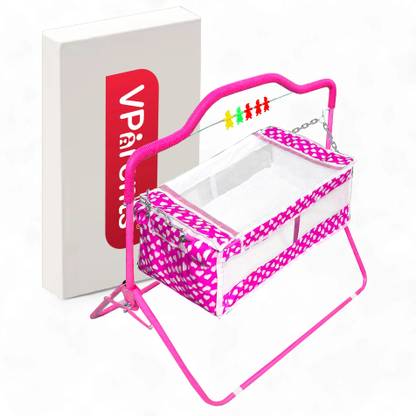 VParents New Born Baby Crib Bassinet cot Swing Cradle Jhula Palna (Pink) - Rosy Bassinet
