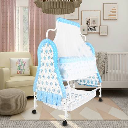 CREW4 Cradle for kids cradle for baby boy and girl Cradle With Swing & Mosquito Net
