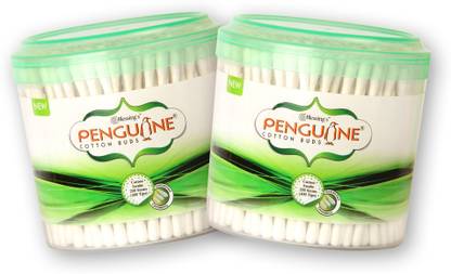 PENGUINE Cotton Ear Buds/Cotton Swabs with Paper Stem (400 Sticks (Pack of 2)