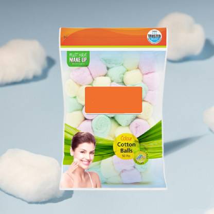 Trutip 50pc Multi-color Cotton balls 100% Pure Cotton. Removing Makeup (Pack of 1)q5