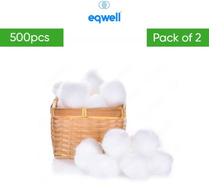 eqwell 500pcs cotton balls pack of 2