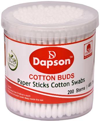 DAPSON Cotton Buds, Paper Stick Cotton Swabs, 200 Stems | 400 Tips