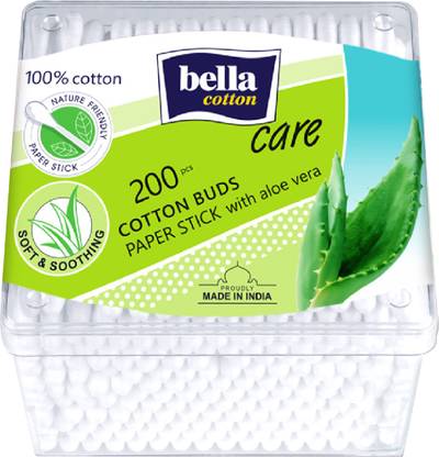 Bella Cotton Buds Box With Aloe Vera Extract Paper Stick