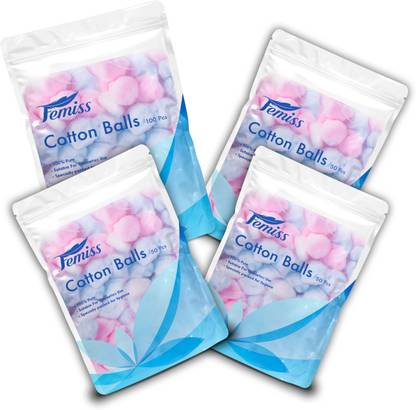 Femiss cotton balls-one packet of 100 pieces & three packets of 50 pieces