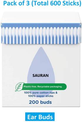 Sauran Pack of 3 Ear Buds Cotton