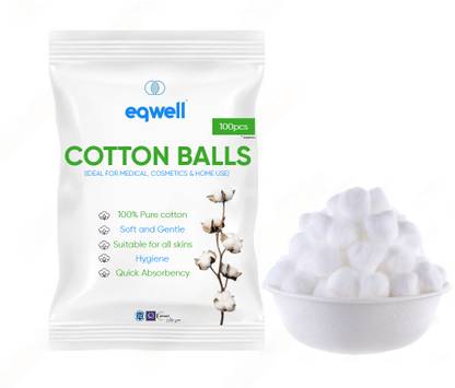 eqwell Cotton Balls 100pcs/pack Multipurpose Use Pack of 1
