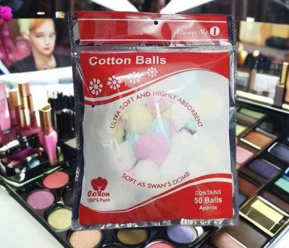 Glamezone GM 2Cotton for Face Cleansing 50Pcs Cotton Ball for Make-Up,